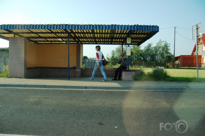 Polijas autobusu pieturas.