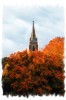 Baznīca rudenīgajās lapās
