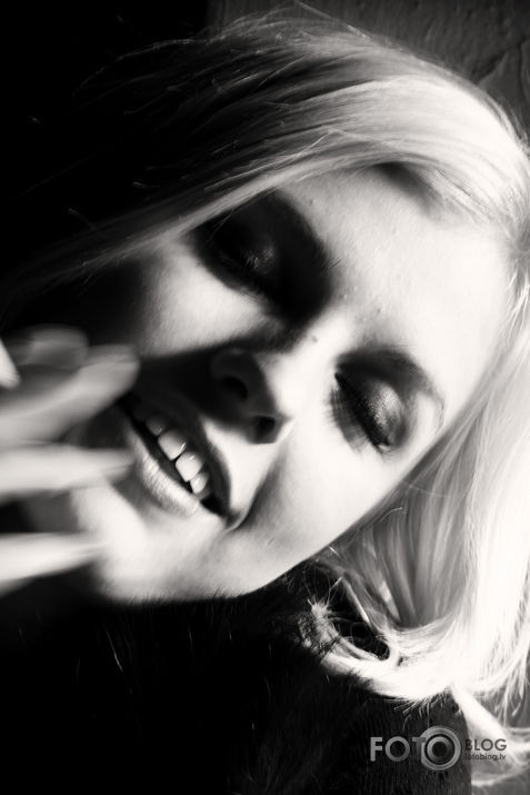 behind a cigarette