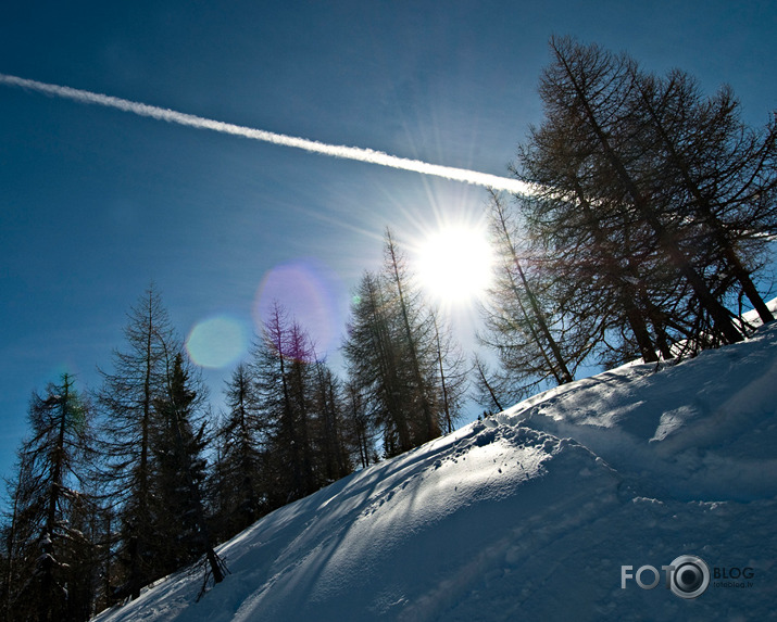 Dolomītu kalnu ainavas