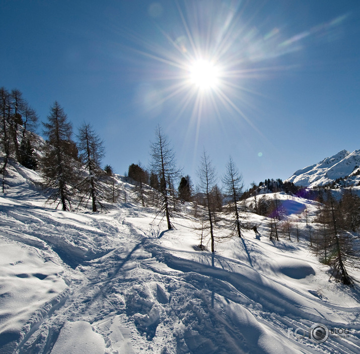 Dolomītu kalnu ainavas