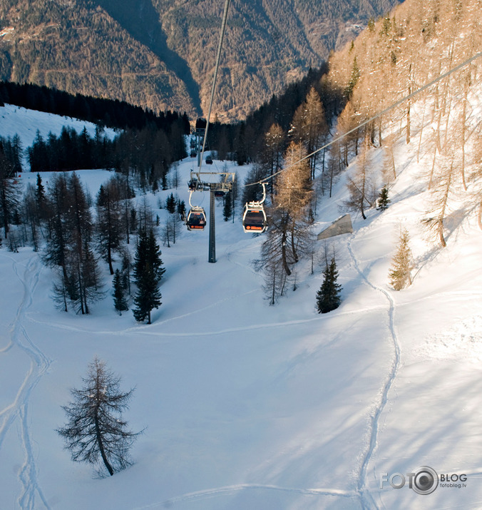 Dolomītu kalnu ainavas