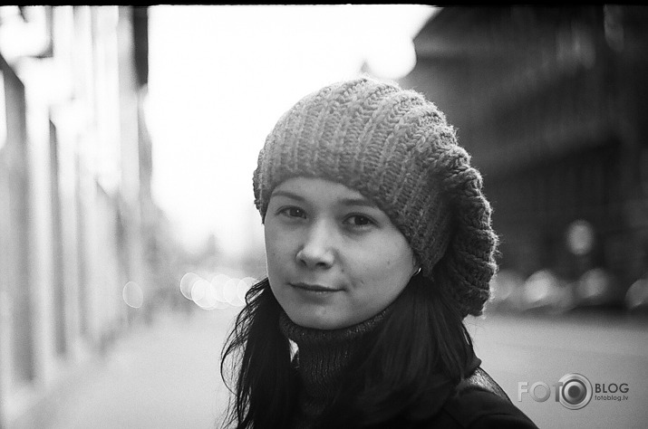 Girl in streets of Riga
