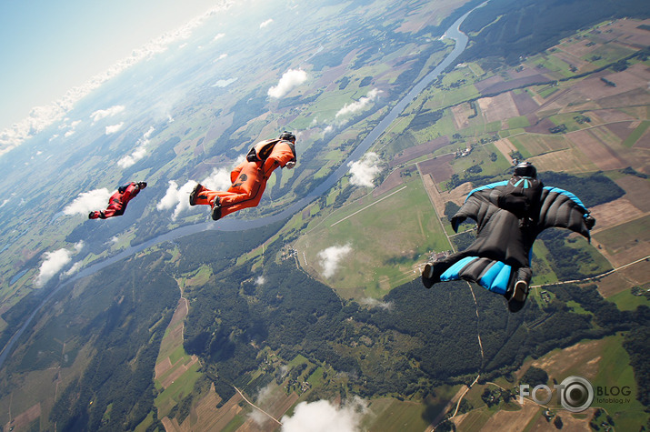 Wingsuit lidojumu filmēšana reklāmas klipam