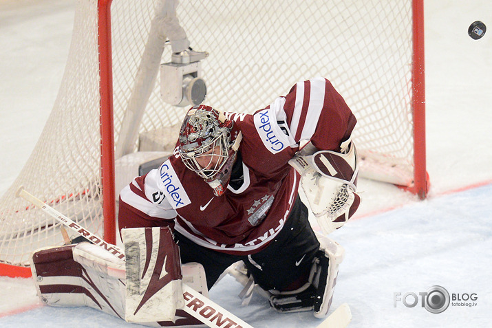 Pasaules čempionāta spēle hokejā starp Latvijas un Dānijas valstvienībām ''Ericsson Globe'' arēnā