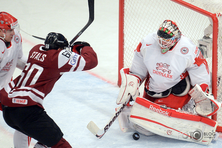 Pasaules čempionāta spēle hokejā starp Latvijas un Dānijas valstvienībām ''Ericsson Globe'' arēnā