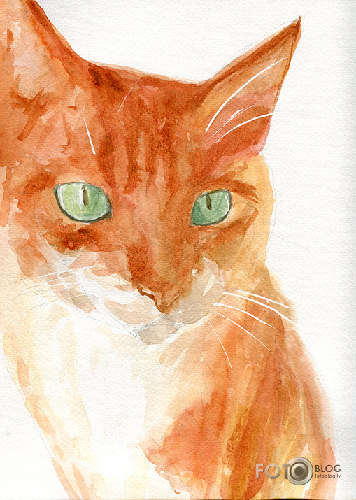 Akvarelis un kaķi