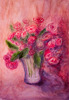 Akvarelis - klusā daba ar puķēm