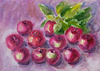 Akvarelis - klusā daba ar āboliem