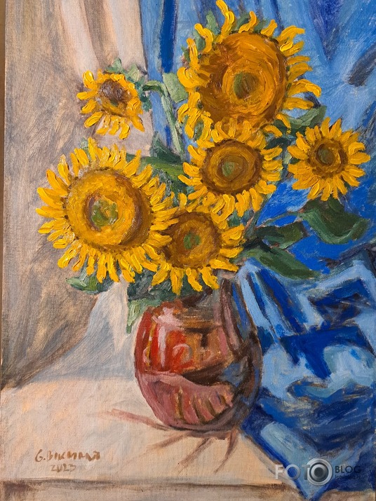 Glezna - Klusā daba - Saulespuķes